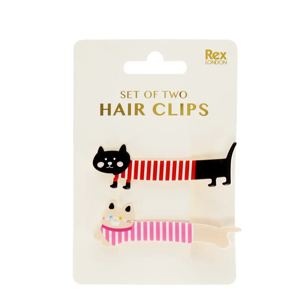 Haarspangen (2er-Set) - Katzen, ca. 7,1 x 2,2 x 1,4 cm