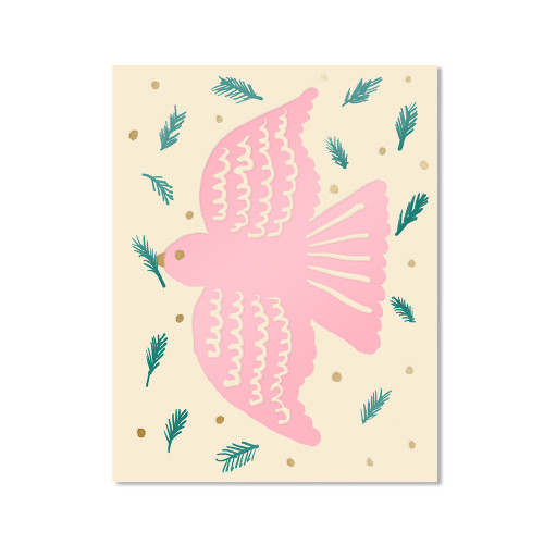 Postkarte -XMAS Joyful Xmas von Emma Cooter Draws, Friedenstaube