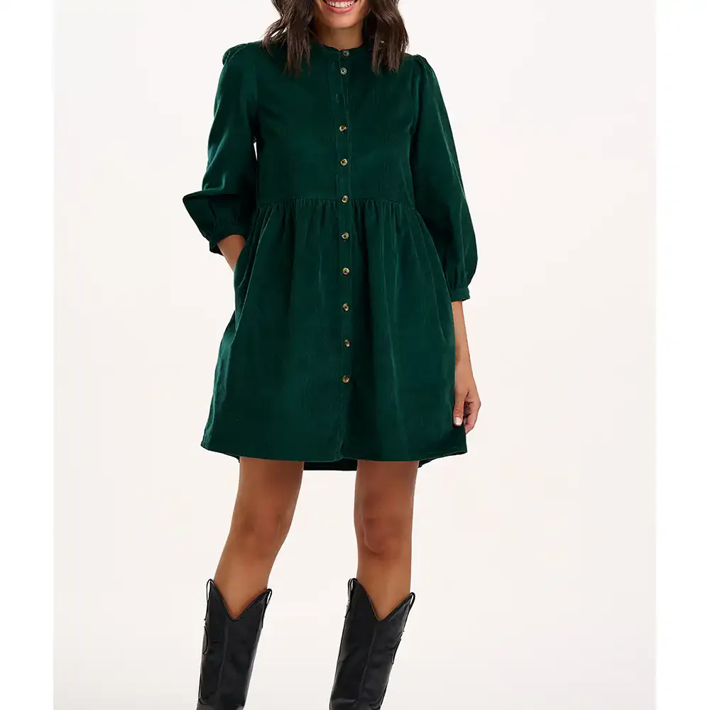 % Kleid Brandy Cord Green von sugarhill BRIGHTON