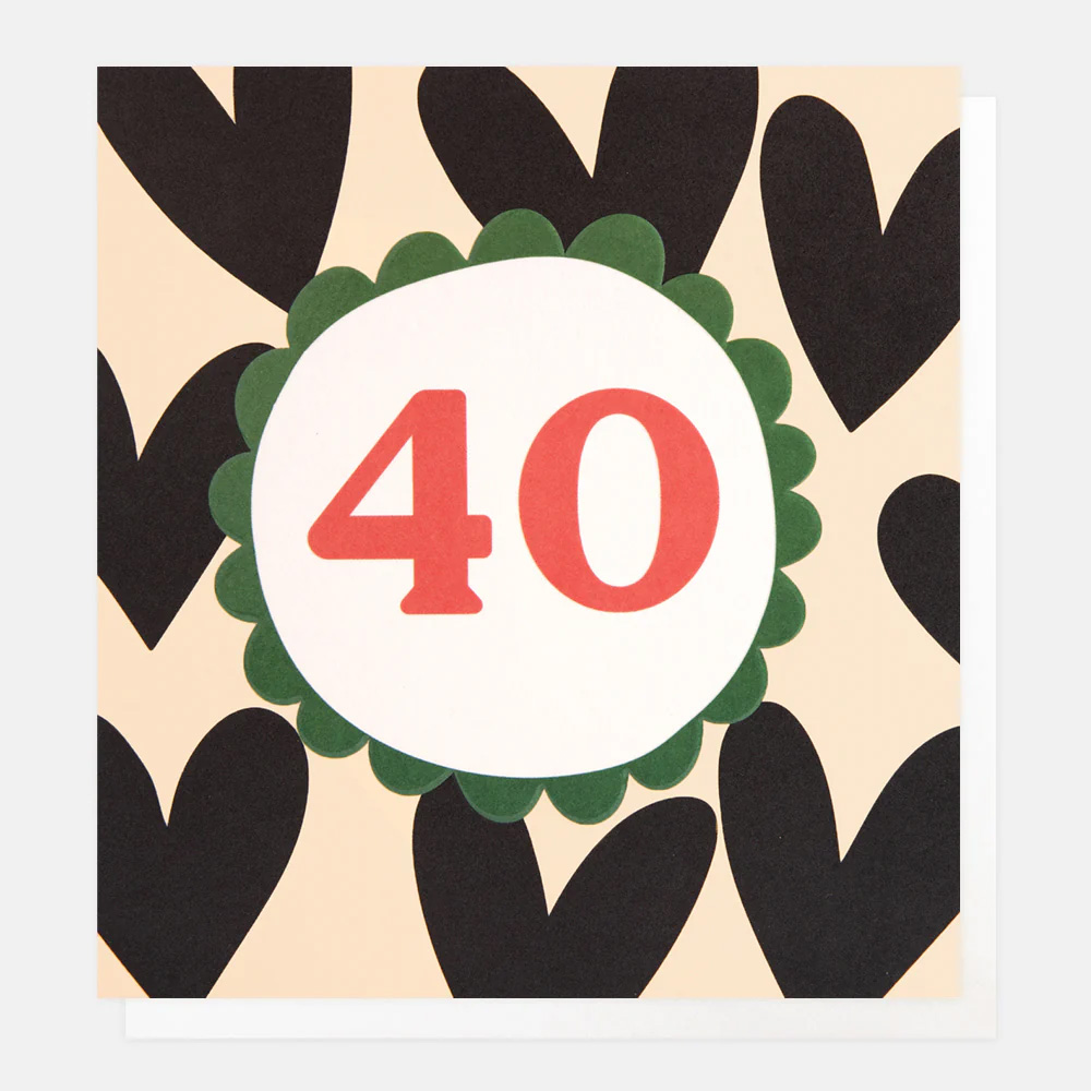 Geburtstagskarte zum Vierzigsten Herzen" 40" von Caroline Gardner , LOT017