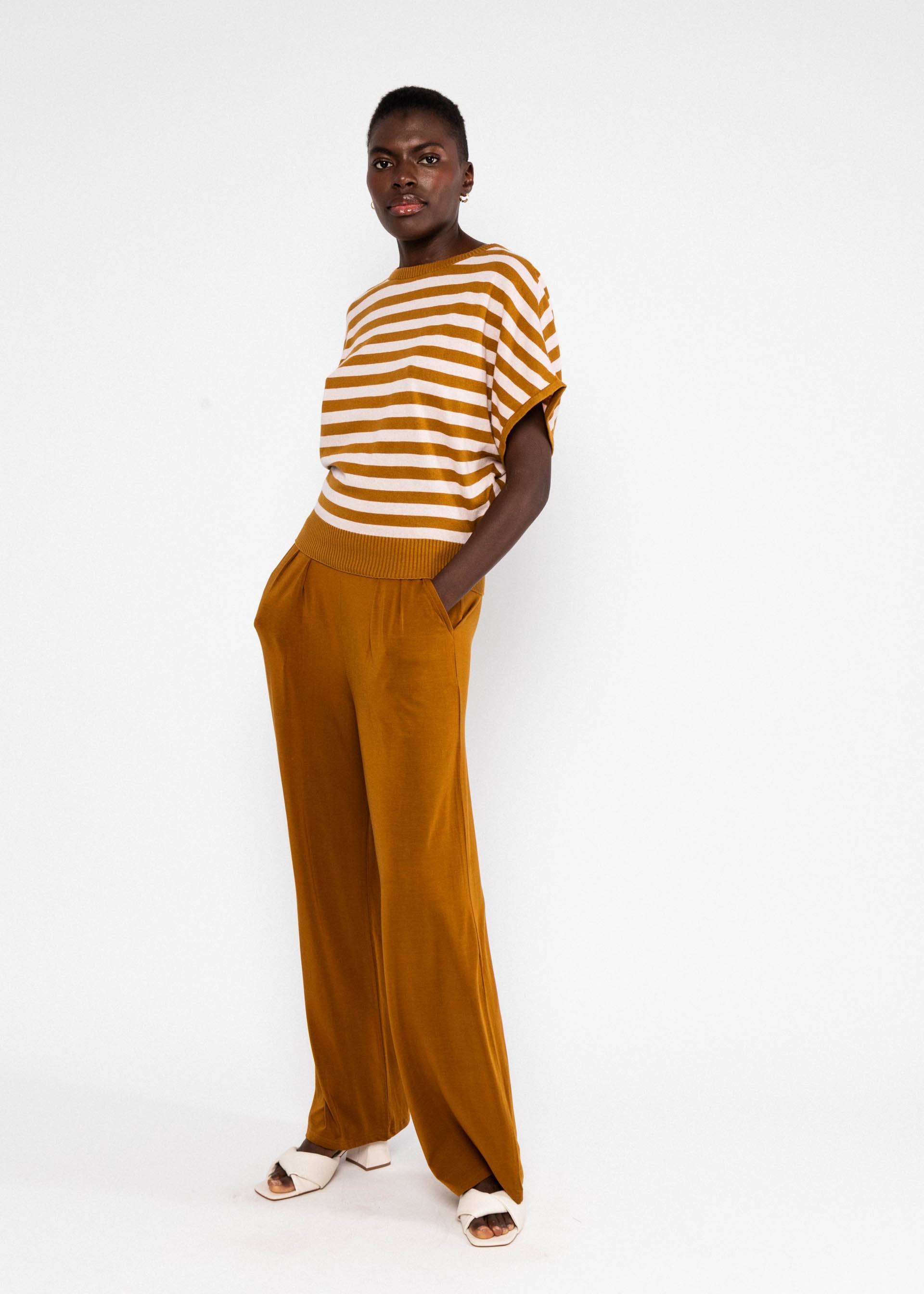 Blutsgeschwister Strickoberteil Picnic Friend- chic knit stripe brown