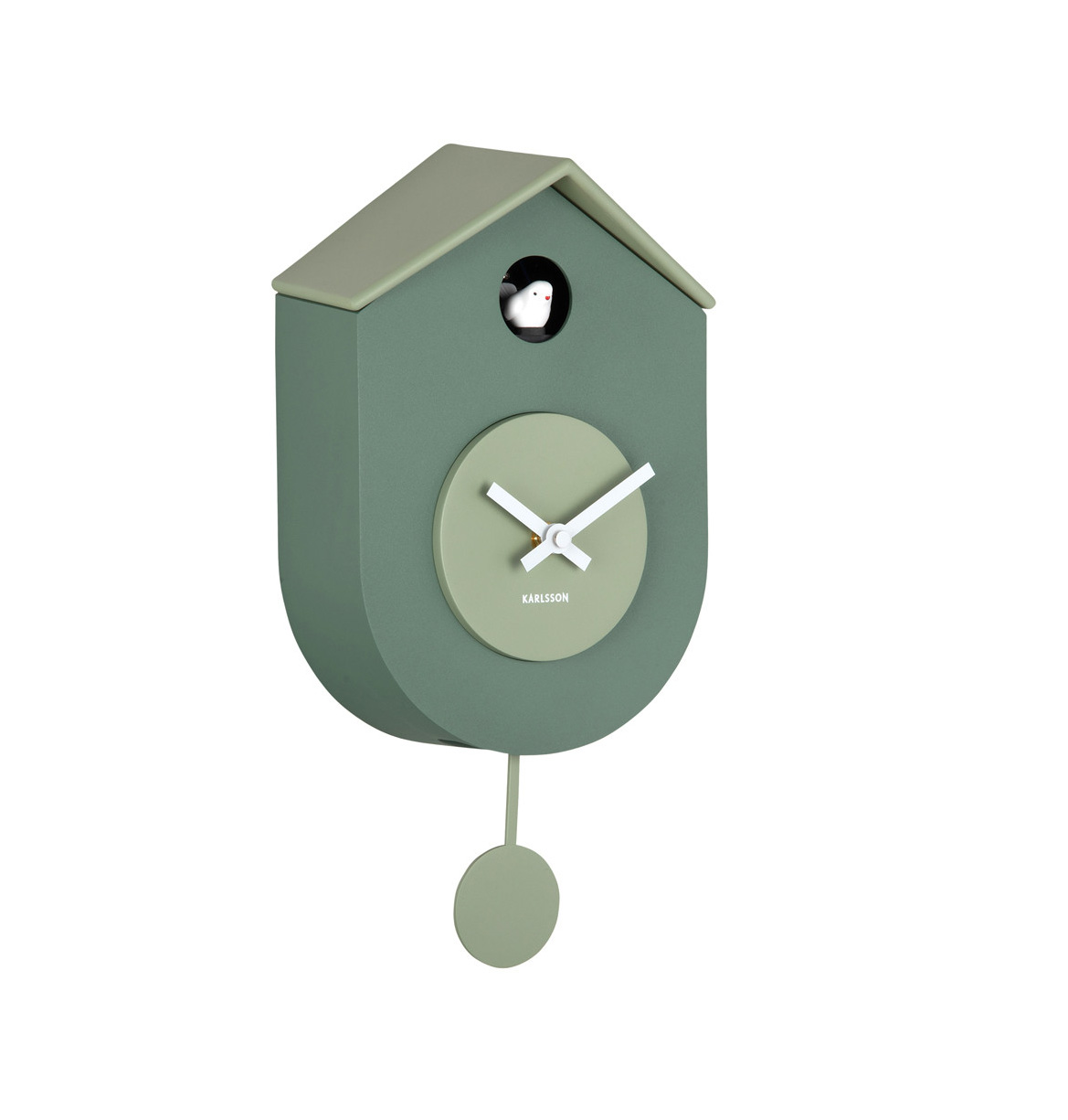 Wanduhr GRATO, Moderne Kuckucksuhr, Grün, Uhr  