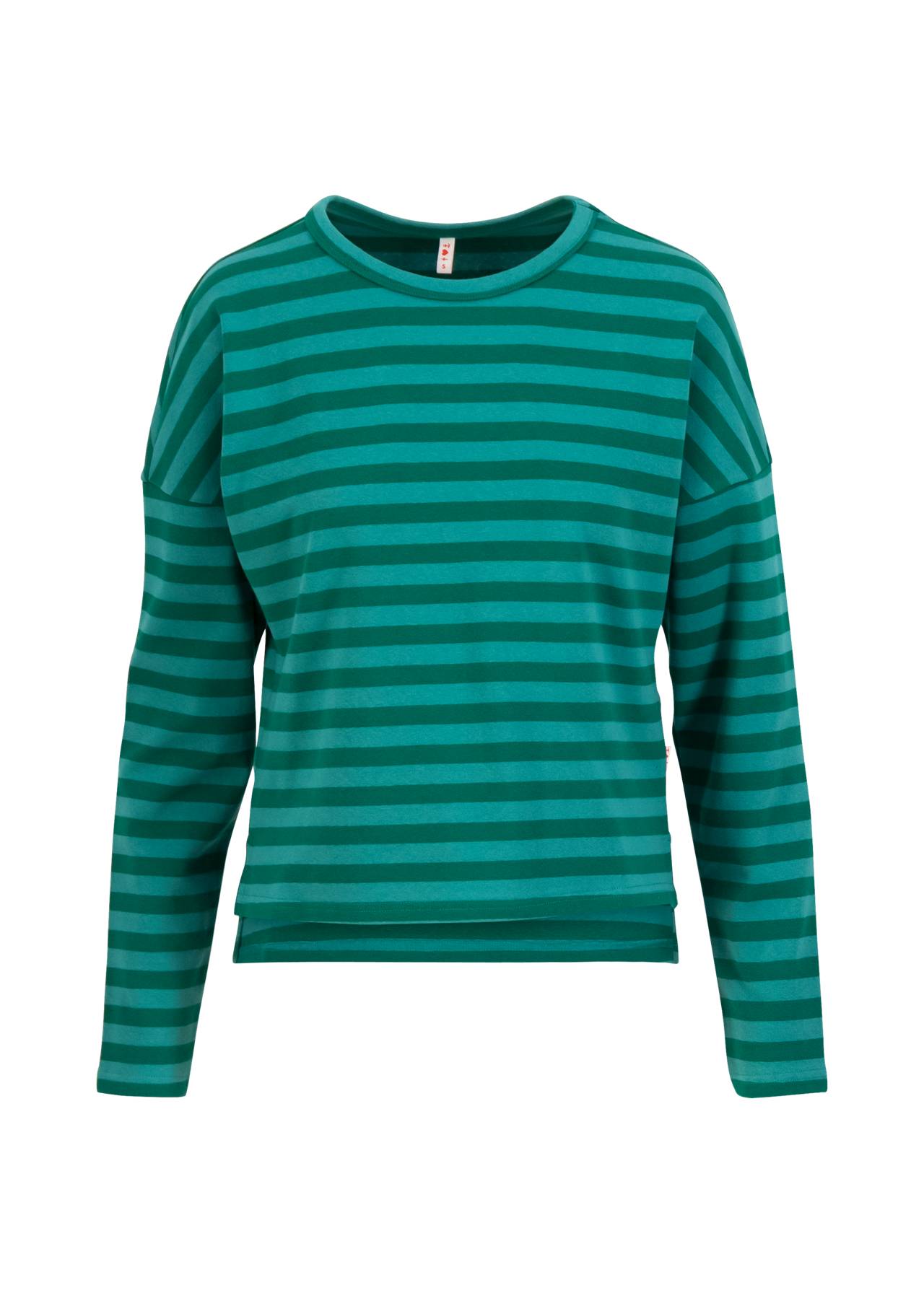 Blutsgeschwister Longsleeve Stereo Rainbow Crew emerald line stripes