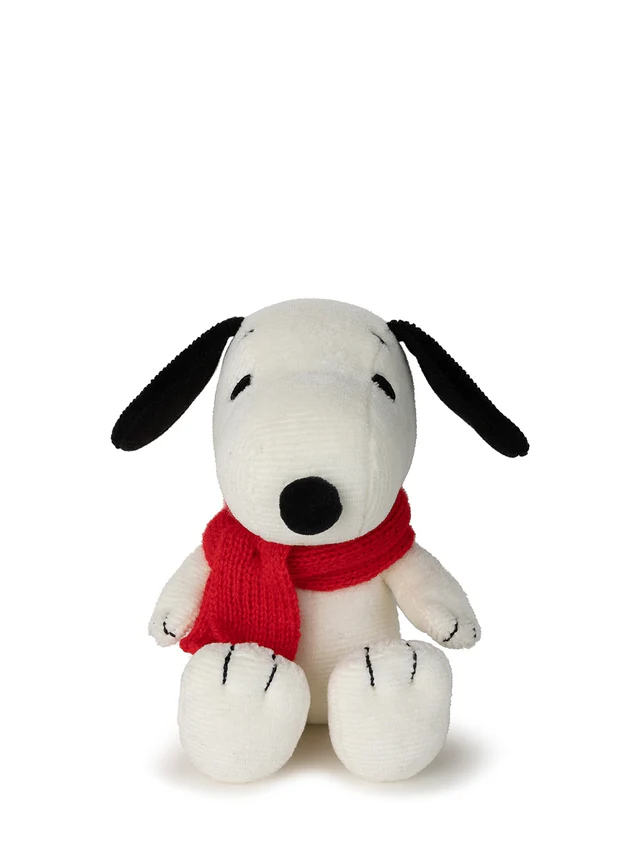 The Peanuts Snoopy sitzend mit Schal , Creme, ca. 20 cm   
