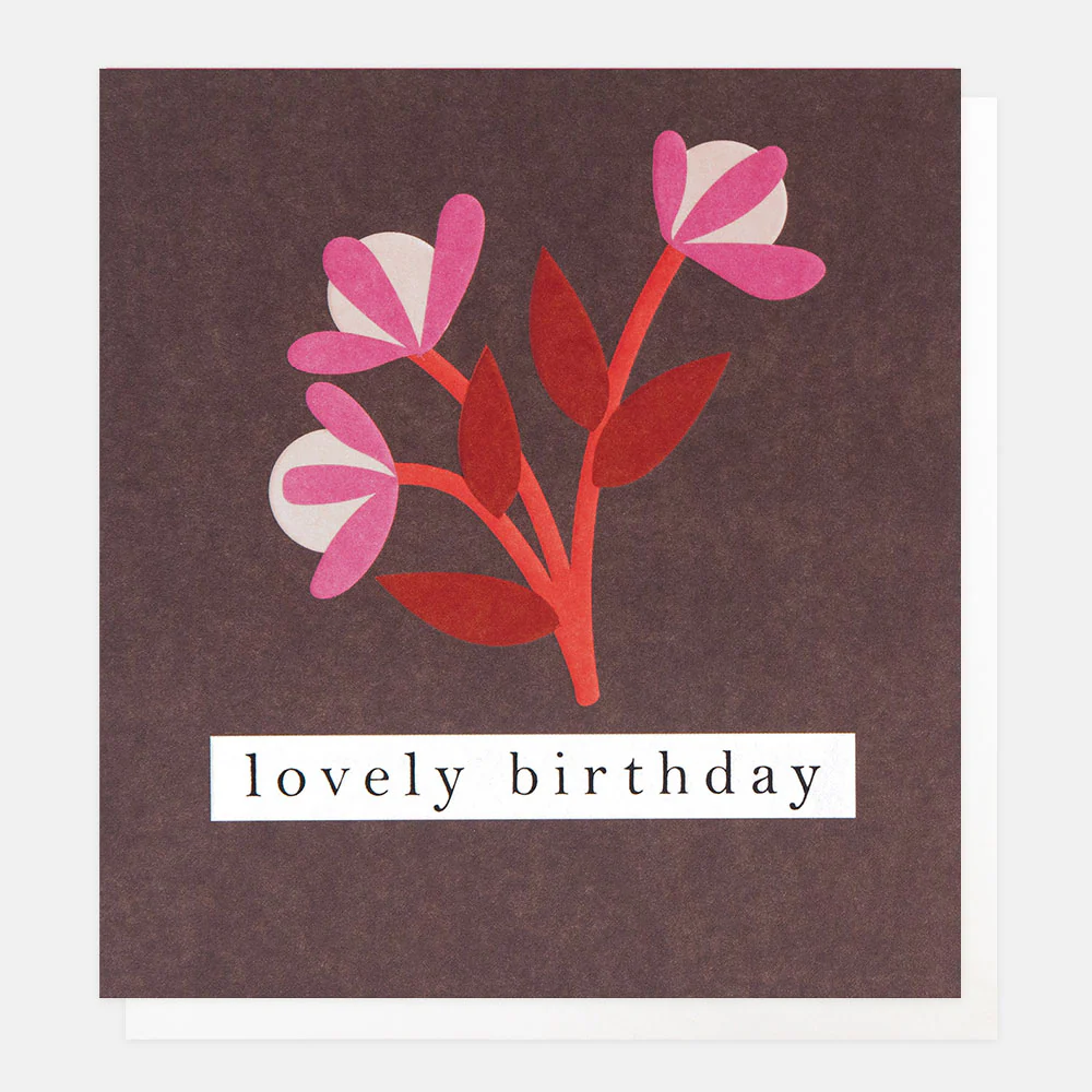 Caroline Gardner Doppelkarte "lovely birthday " Geburtstagskarte, GEO001, Red & Pink Flower Lovely Birthday Card 