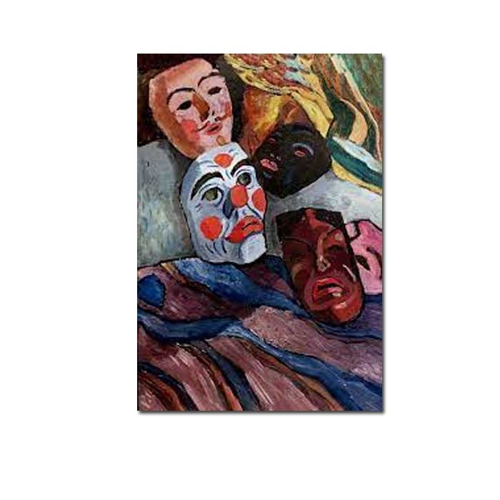 Postkarte  " Maskenstillleben" von Gabriele Münter,  Kunst