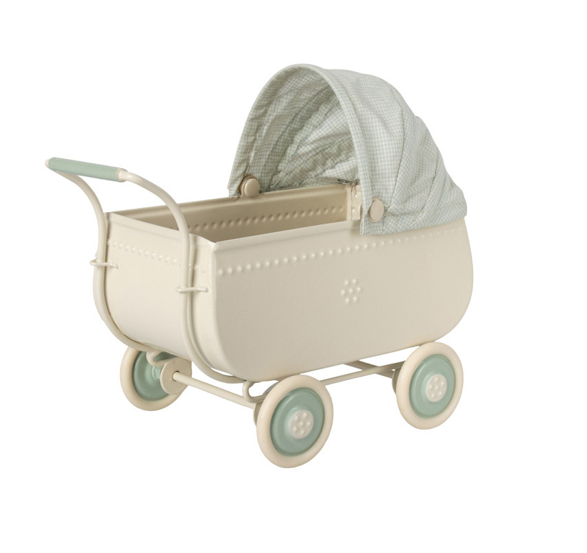 Maileg Micro Kinderwagen - Blau, Pram