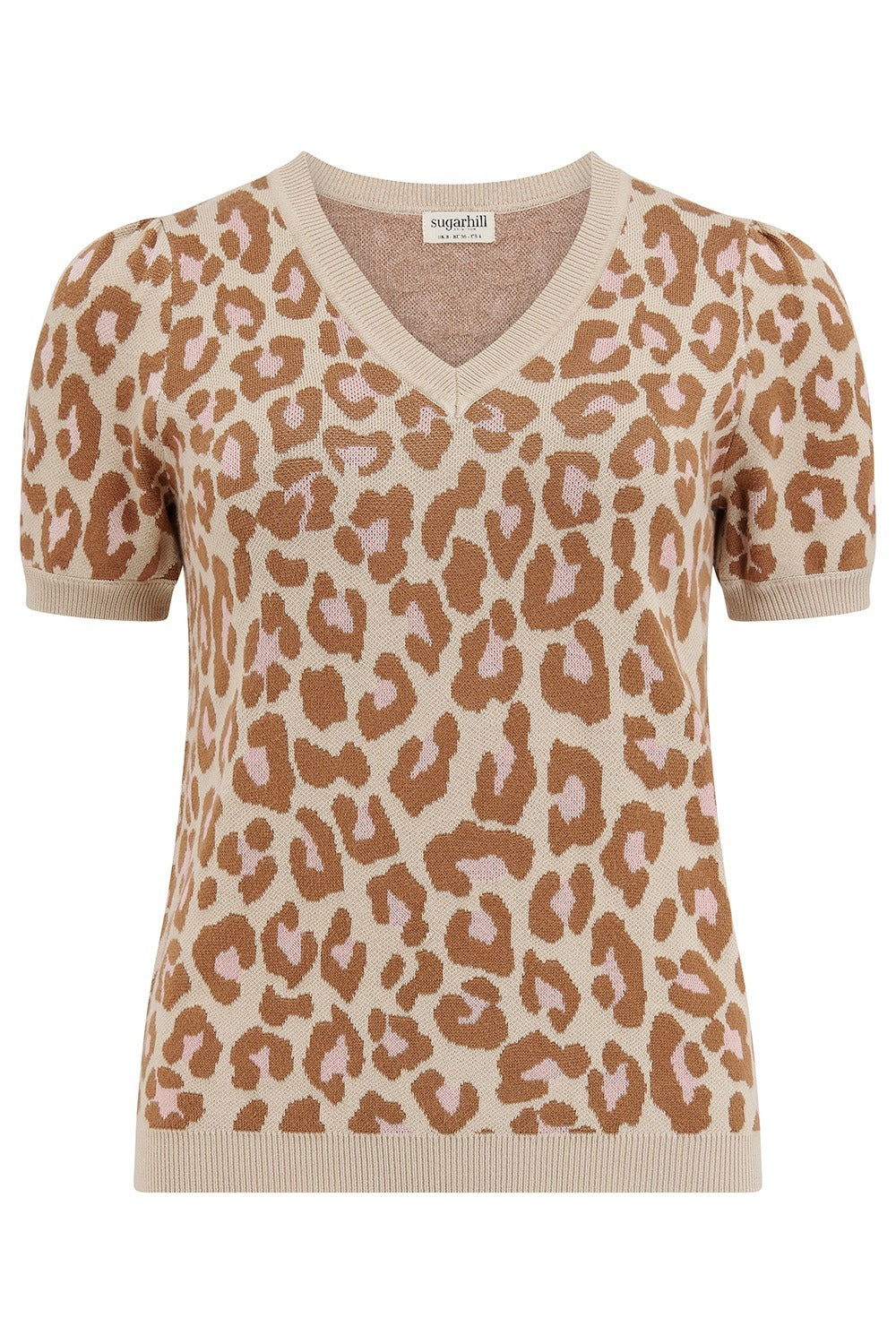 Sugarhill Brighton Gayna Knit Top - Oatmeal, Natural Leopard von sugarhill BRIGHTON , Leo