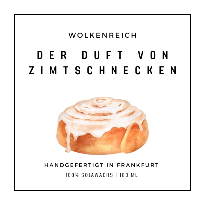 Duftkerze "Der Duft von Zimtschnecken" im Glas, 180 ml