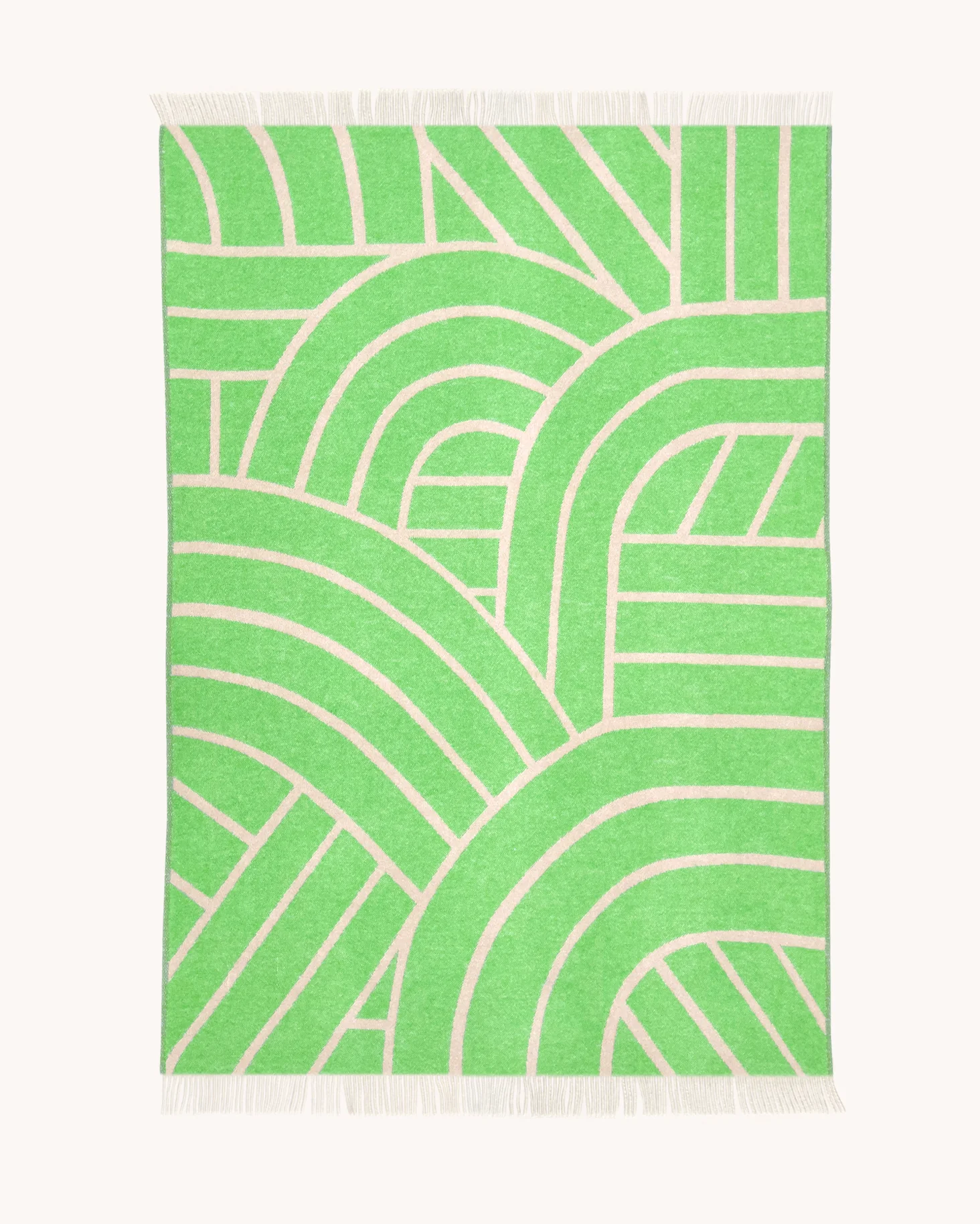 Maison Deux Wolldecke Lines-Decke Rosa-Apfel, ca. 130 x 200 cm, Plaid, 100 % Wolle    