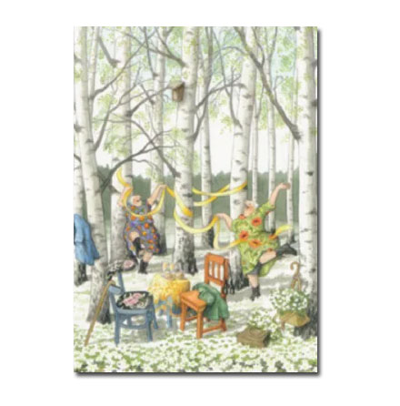 Postkarte Inge Löök " Frauen im Birkenwald"  Löök Postkarte
