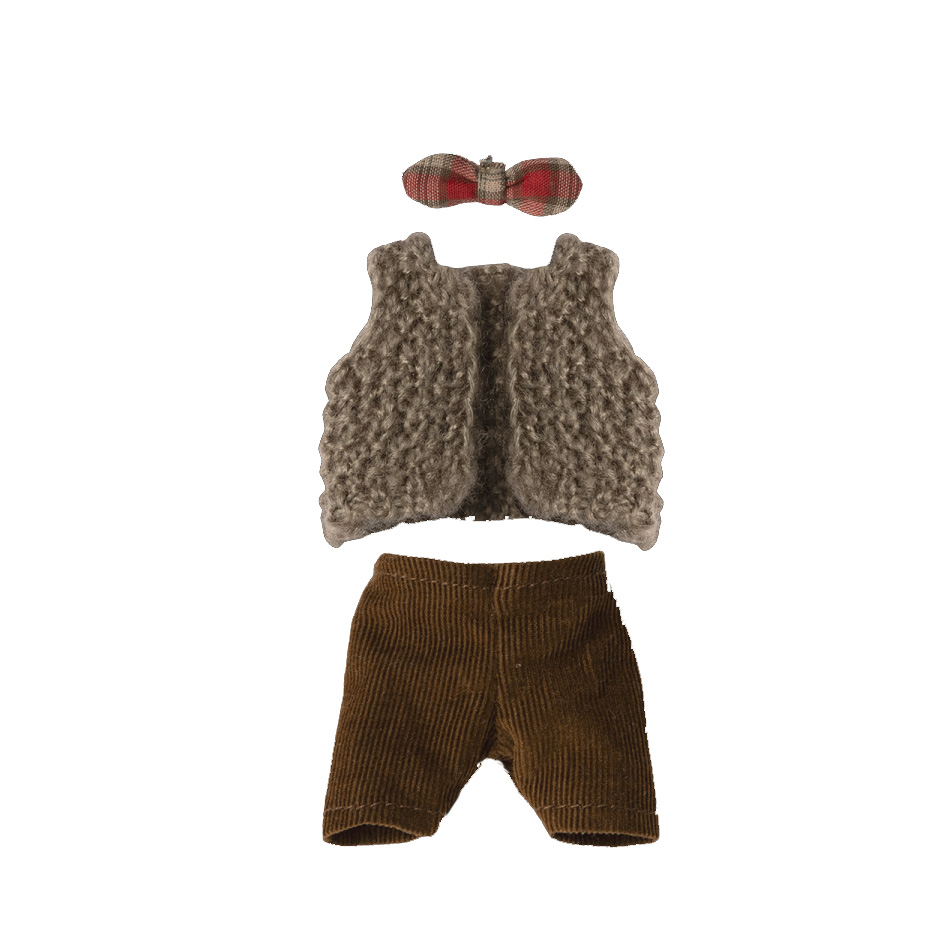 Maileg Weste, Hose & Fliege für Opa Maus / Vest, pants and butterfly for grandpa mouse