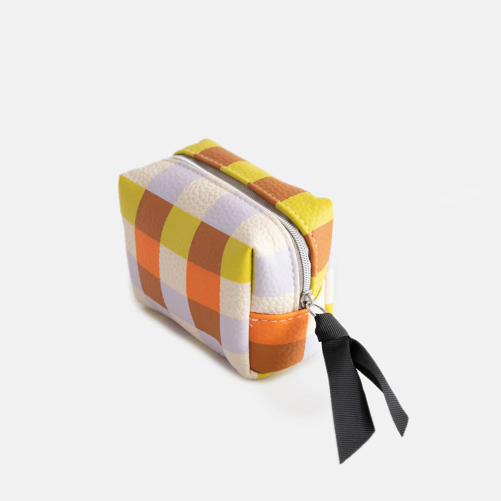 Caroline Gardner Multi Check Ultra Mini Cube Cosmetic Bag, Kosmetiktasche  