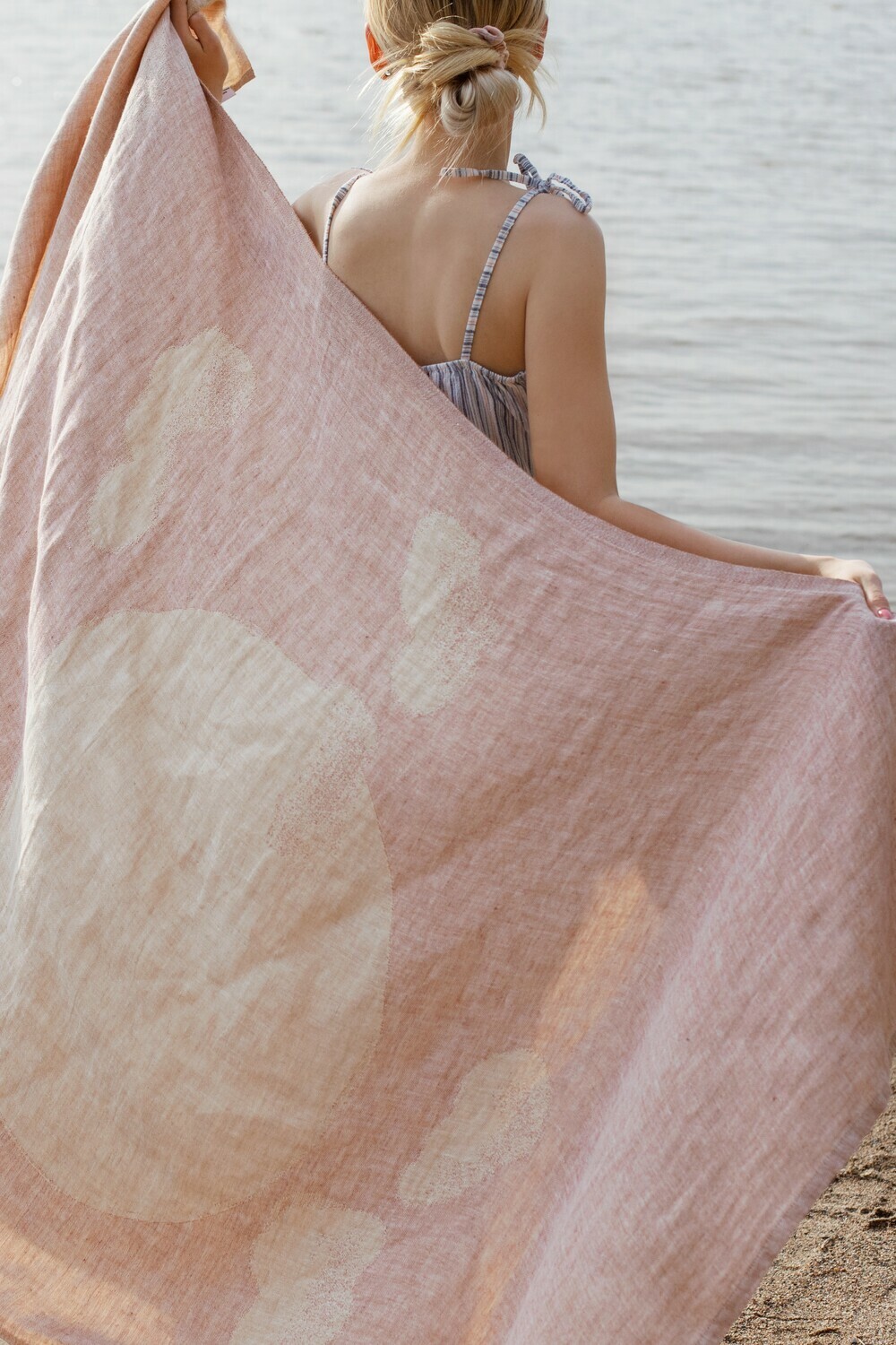 Lapuan Kankurit Handtuch "HIETSU", brown-gold, ca. 95 x 180 cm, 100% Leinen  