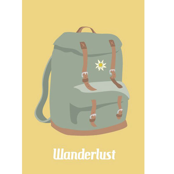 Postkarte Wanderlust
