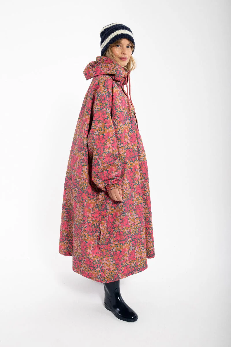 Danefae Danedream Drops Rain PonchoBerrygood Pink, Regenponcho Oversize