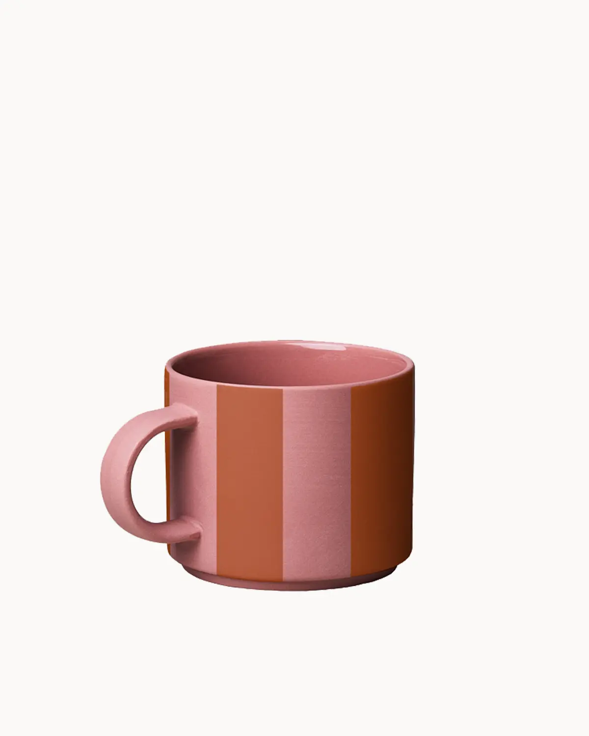 GOOD MOOD collection cup - berry striped, Porzellantasse Streifen, 280 ml  