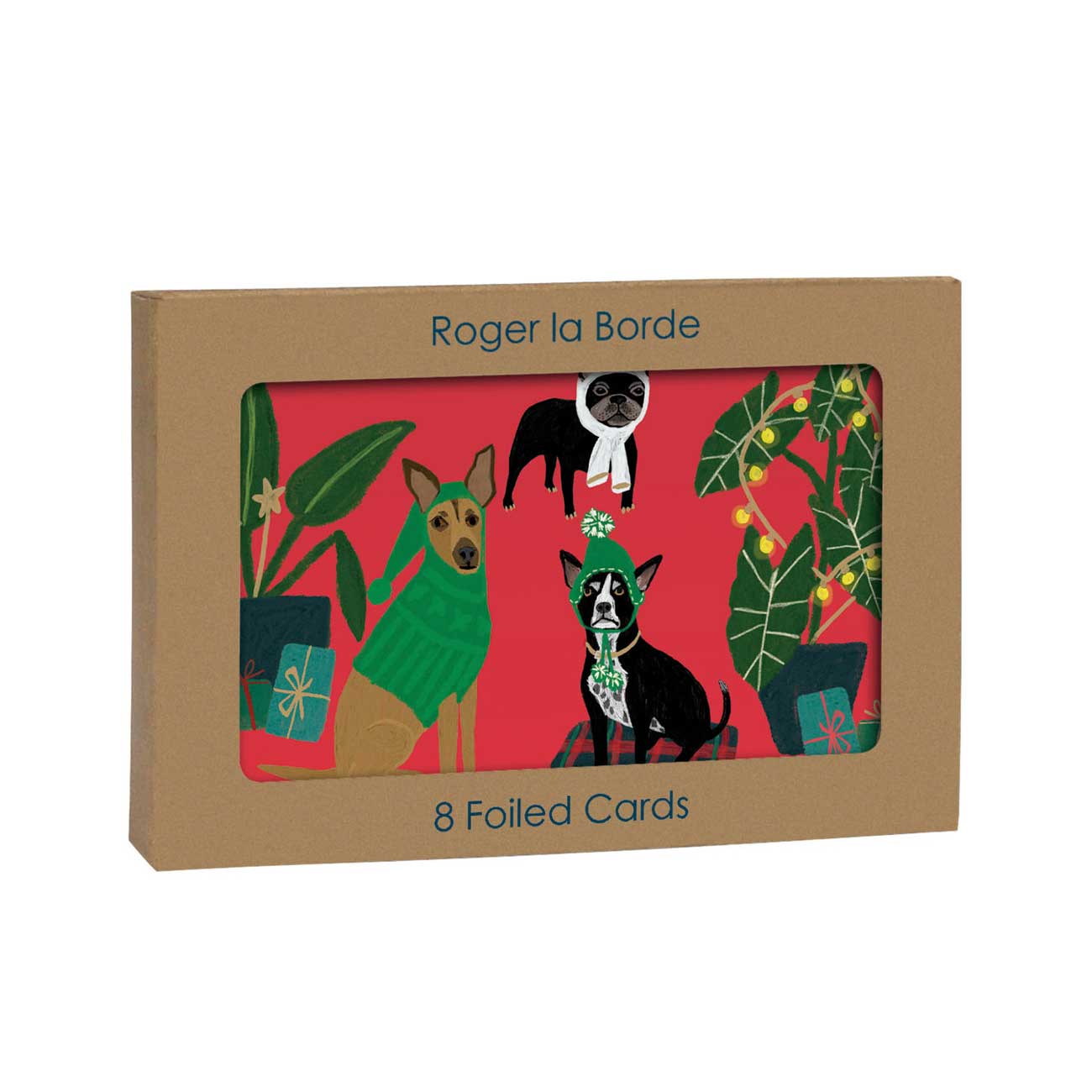 Roger la Borde Doppelkarte "Hunde in Winterkleidung" 8er Set, Weihnachtskarten