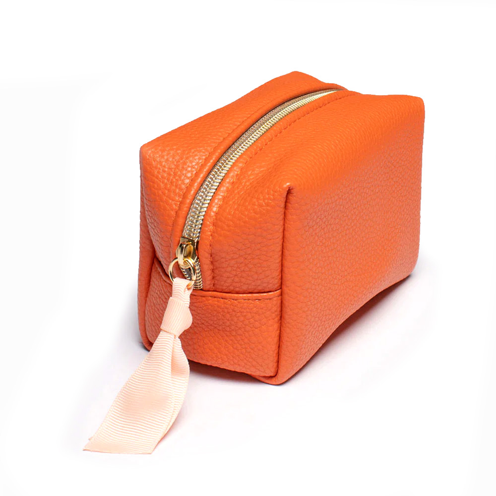 Caroline Gardner Mini Cube Cosmetic Bag Orange, Kosmetiktasche klein  