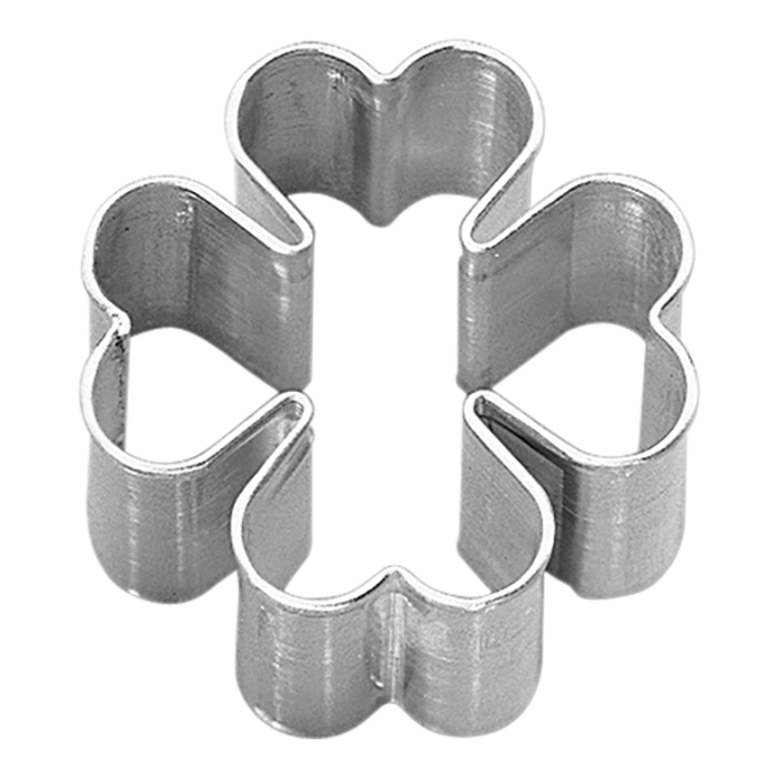 Ausstecherle Kleeblatt 3,5 cm, Edelstahl von Birkmann, Ausstechform, Kleeblatt, 3,5 cm, Weißblech