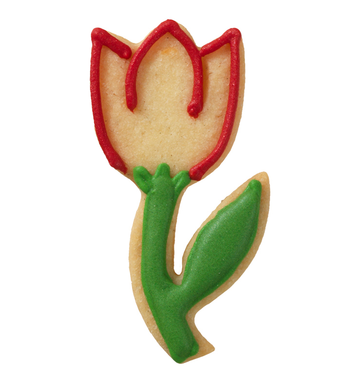 Ausstecherle Tulpe  6 cm Edelstahl von Birkmann, mit Innenprägung, Prägeausstecher, Ausstechform  
