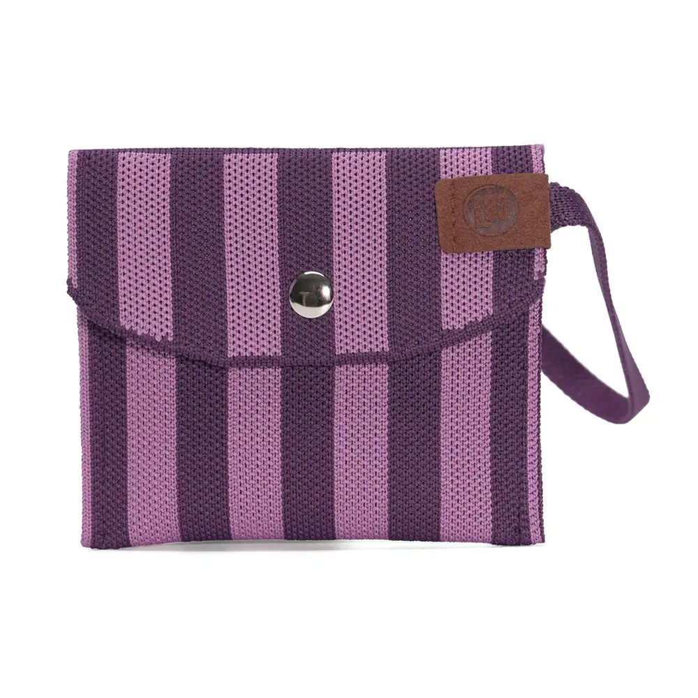 LOT83 Geldbörse JULIA 68 Streifen Aubergine Geldbeutel, Portemonnaie