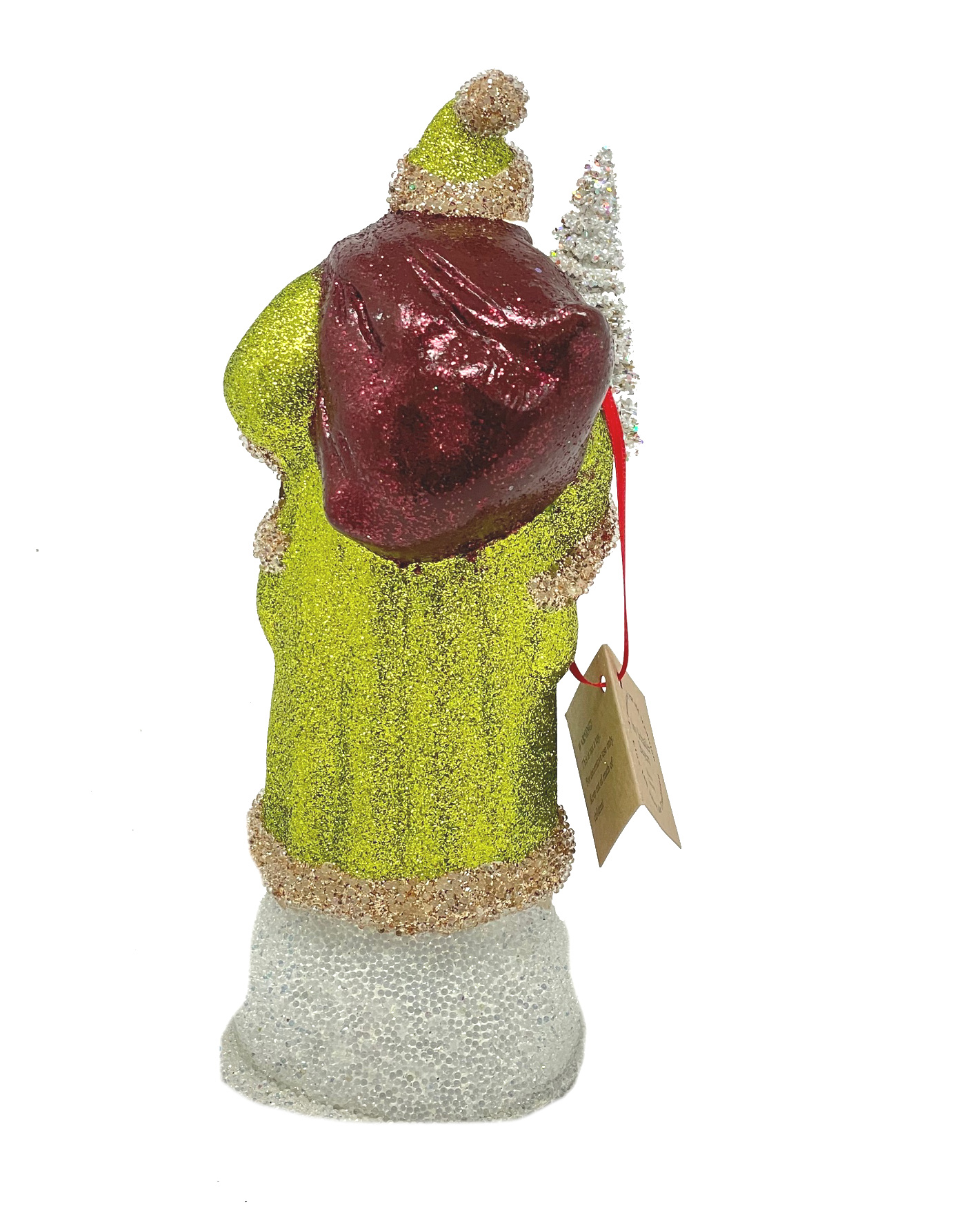Ino Schaller Santa Nr. 4, Lindgrün Glitzer, Weihnachtsmann Nostalgie von Ino Schaller  