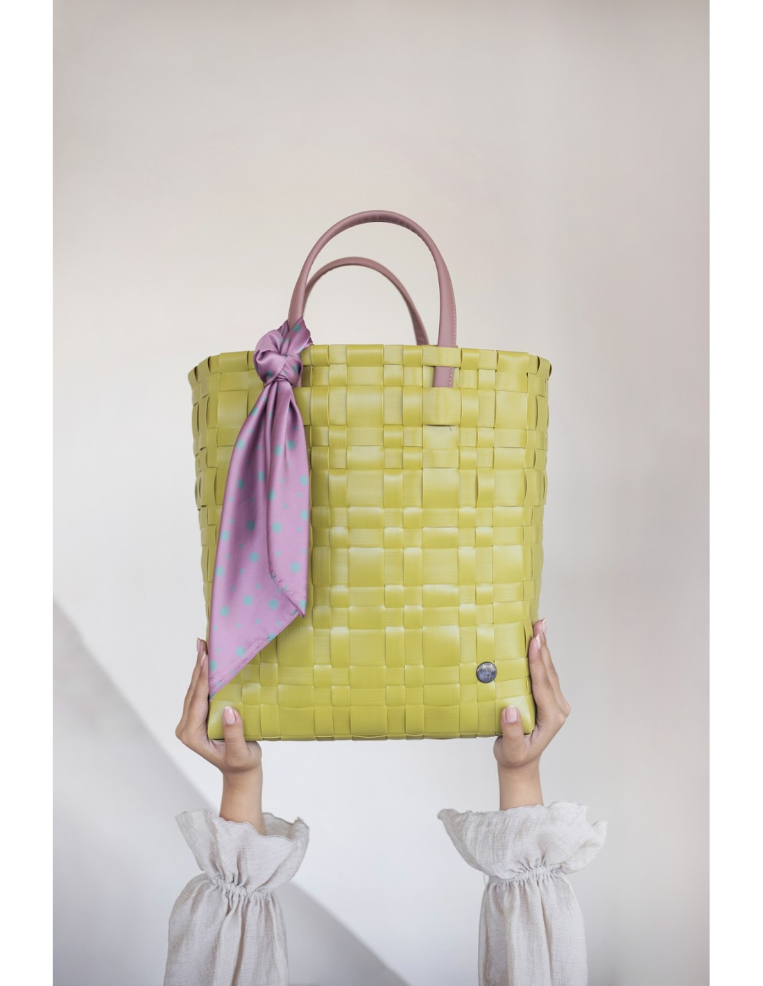 Handed By Bliss Shopper PU Griffe Innentasche und kleines Tuch, Farbe: lime
