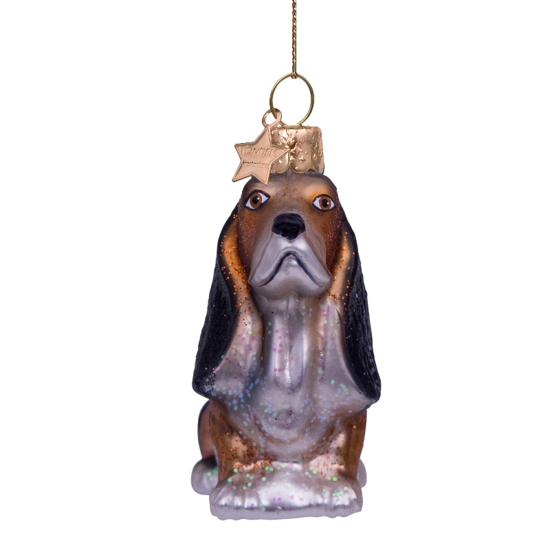 Weihnachtskugel Basset, Hund, Glas,Höhe ca. 5,5 cm,  von Vondels  