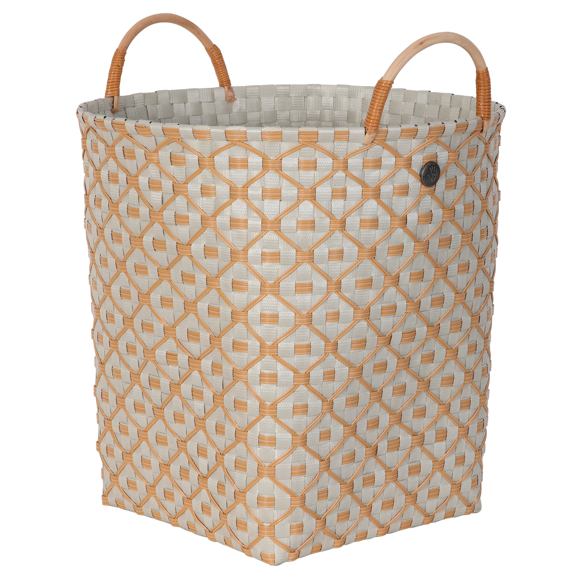 Handed By Ivy & Rose Basket pale grey with ecru pattern