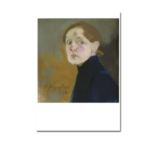 Postkarte Helene Schjerfbeck "Selbstbildnis/ Selfportrait, 1912" Kunst 