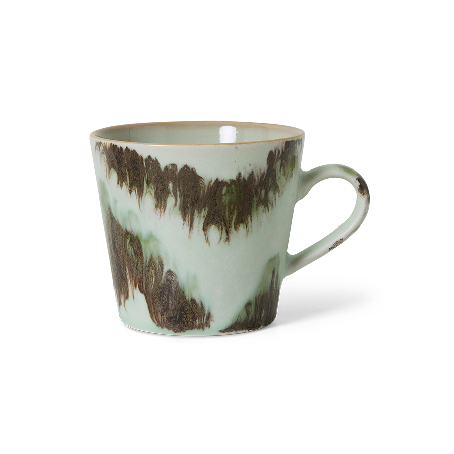 HKliving 70's Cappuccino-Becher, TIDE, Siebziger Jahre Geschirr, Keramik, Tasse