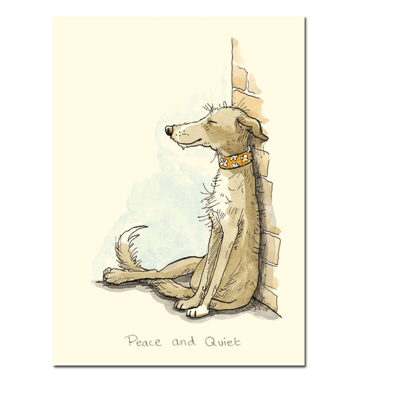 Two Bad Mice Doppelkarte"Peace and Quiet " von Two Bad Mice aus England von Anita Jeram, Hund