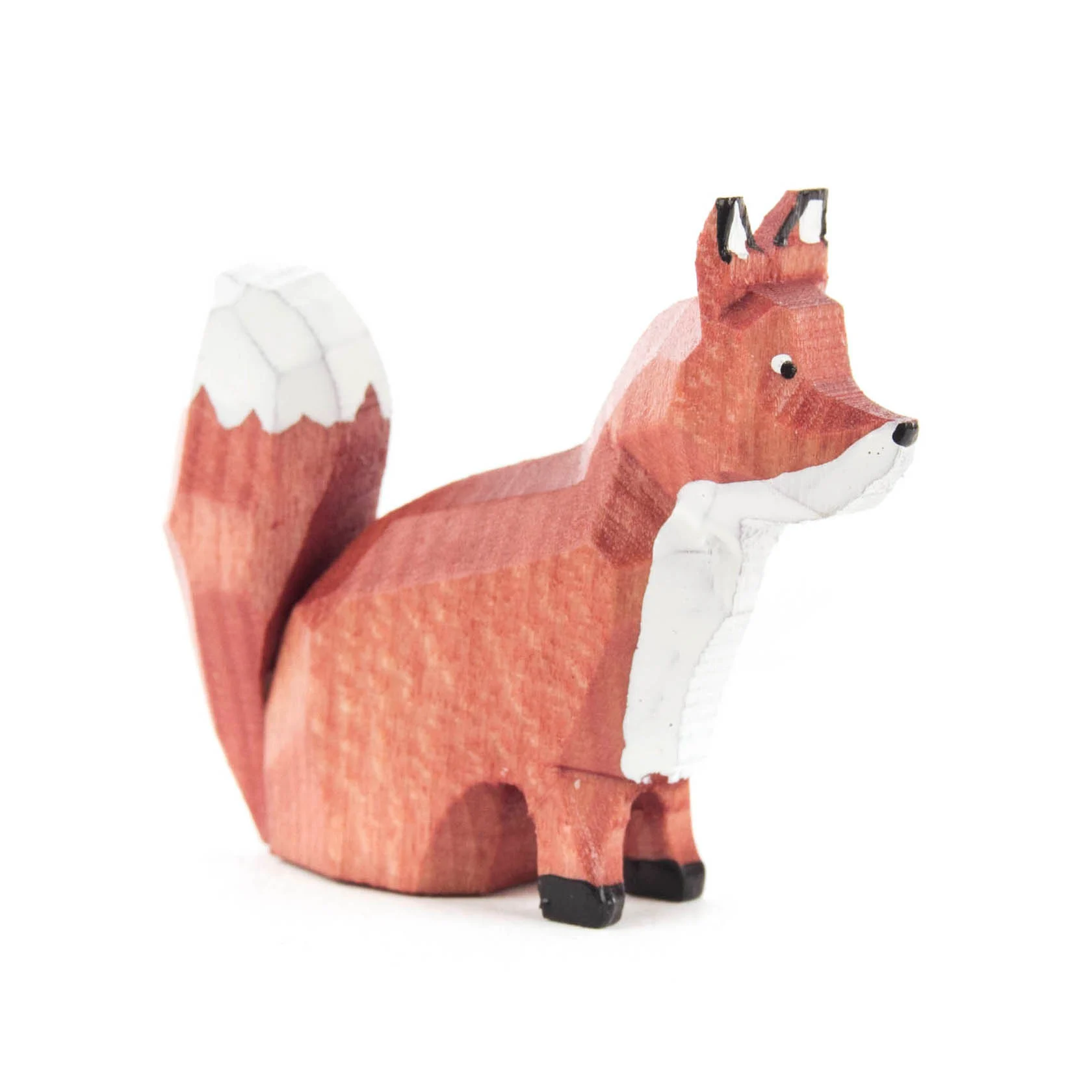 Erzgebirge Fuchs sitzend klein, Höhe ca.4 cm, Reifentier handgeschnitzt , Miniatur 