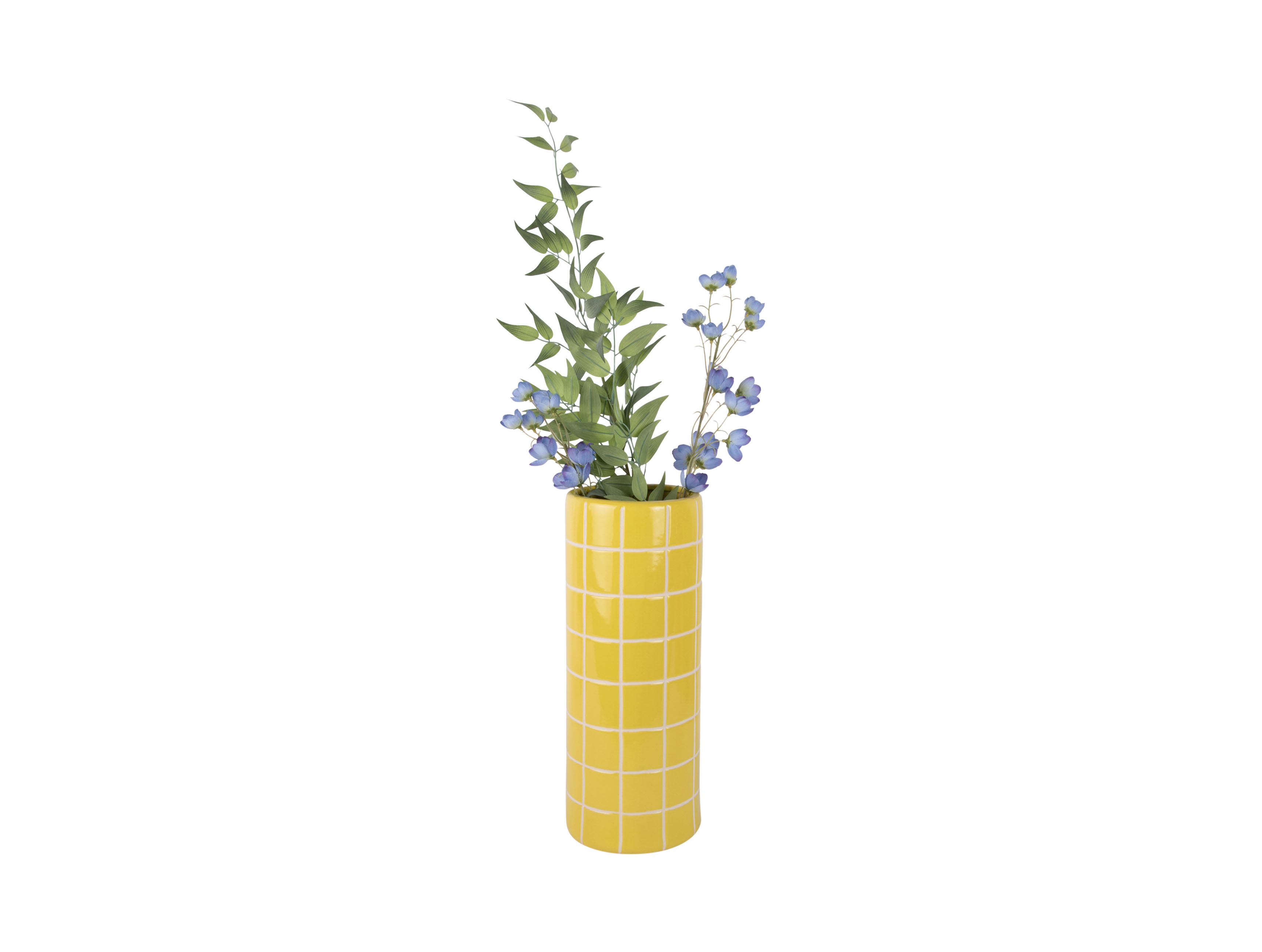 Vase Retro Fliesen Gelb, Vase Retro Tiles Round Large Höhe 40 cm, D. 15 cm  