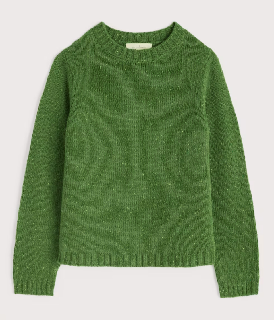 % SEASALT CORNWALL Pullover Dawson Pick Jumper Made With Merino, Farbe: fern/ Grün 