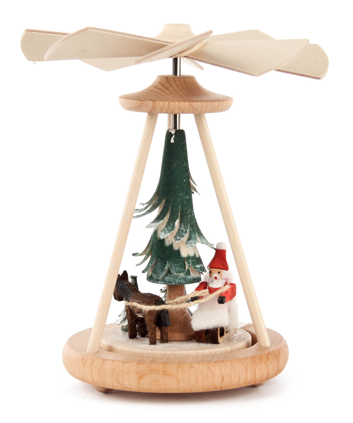 Erzgebirge Wärmespiel mit Weihnachtsmann, klein , Höhe ca. 10 cm