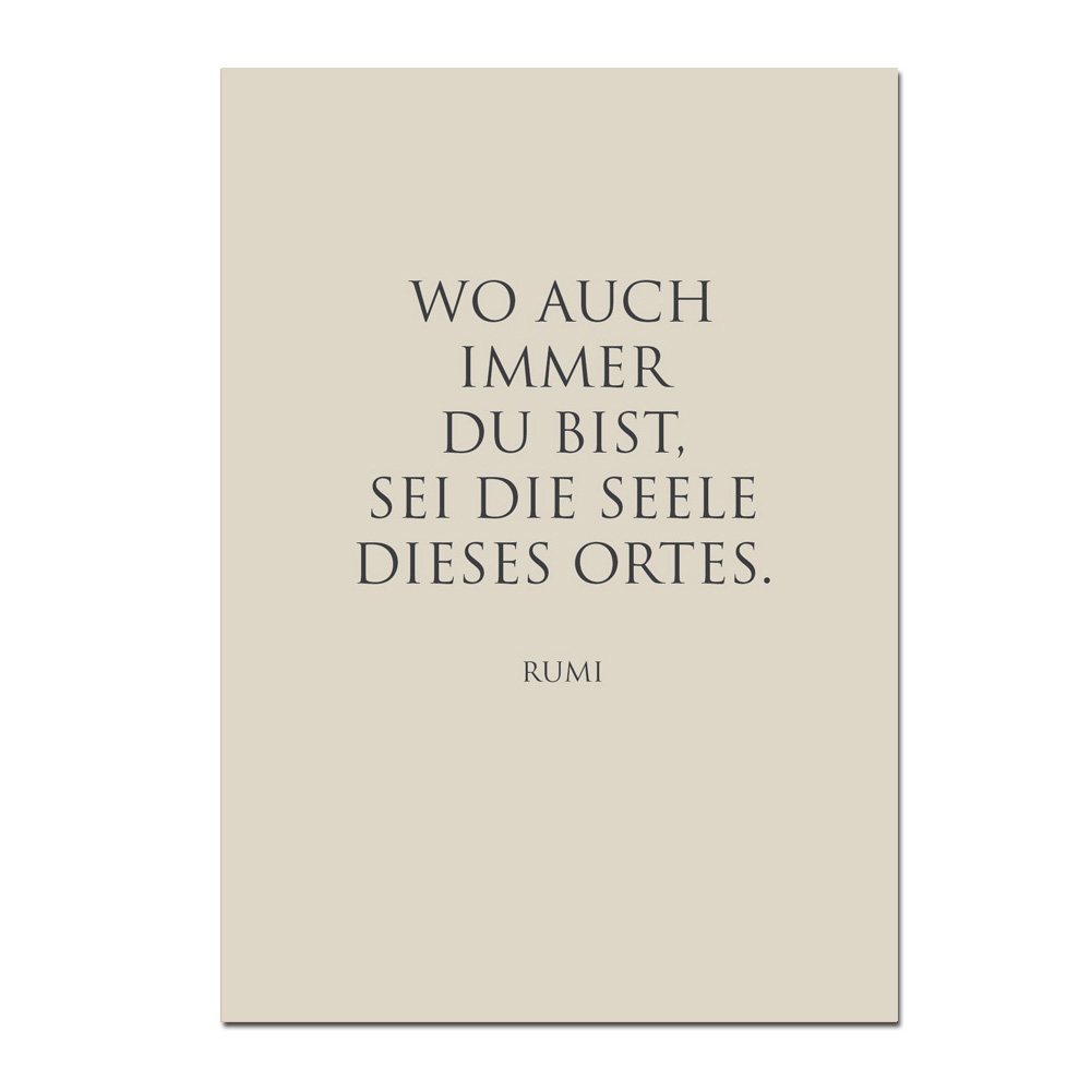 Wunderwort Postkarte "Die Seele…" Rumi Wunderwort Postkarte "Die Seele…" Rumi