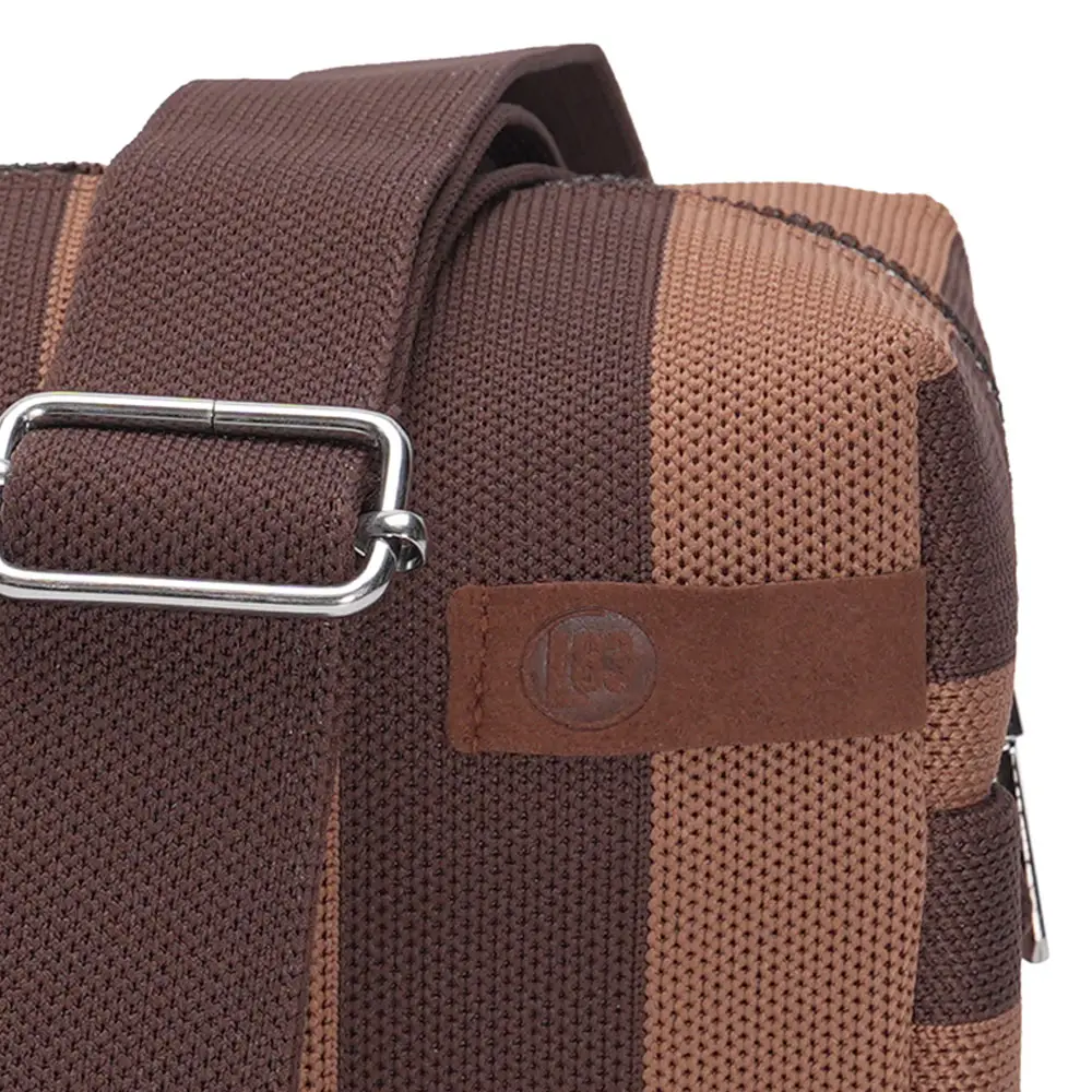 LOT83 Umhängetasche Megan 17, Streifen Braun