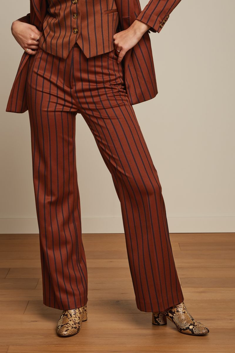 King Louie Marcie Pants Cubano Stripe, Farbe: Patina Brown, Hose King Louie Marcie Pants Cubano Stripe, Farbe: Patina Brown, Hose