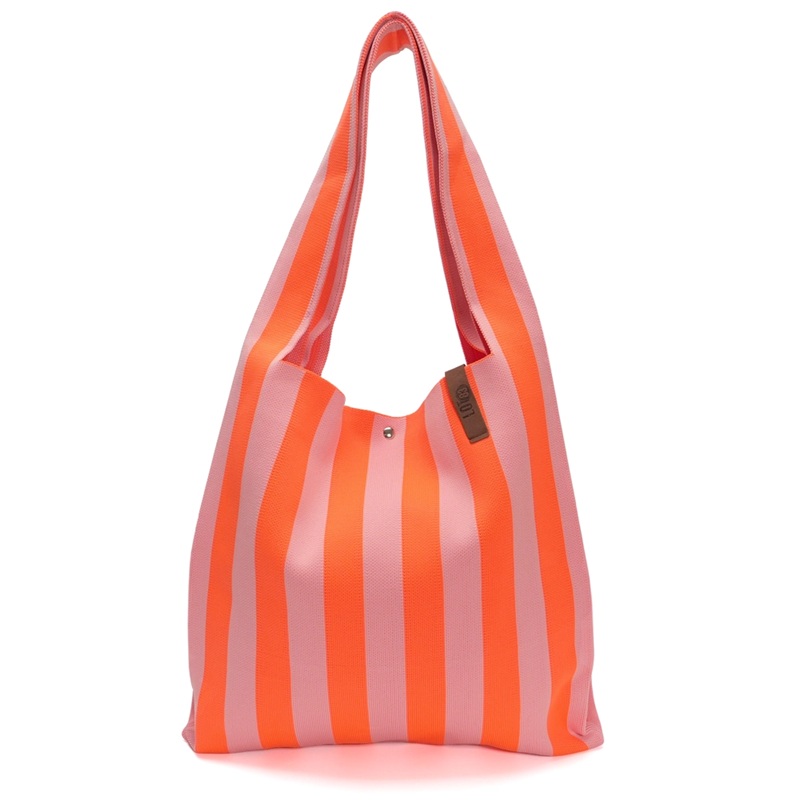 LOT83 Shopper Lois 58, Streifen Orange-Rosa, ca.  45 x 35 cm