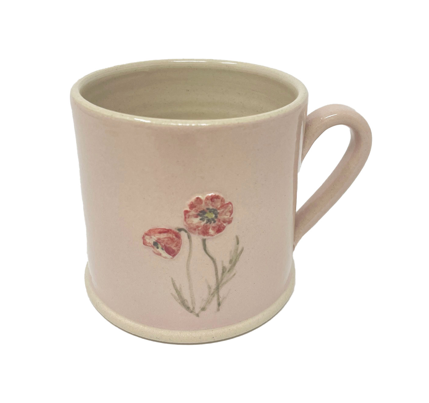 Jane Hogben Becher "Mohn" Farbe: Rosa von der Hogben Pottery aus England