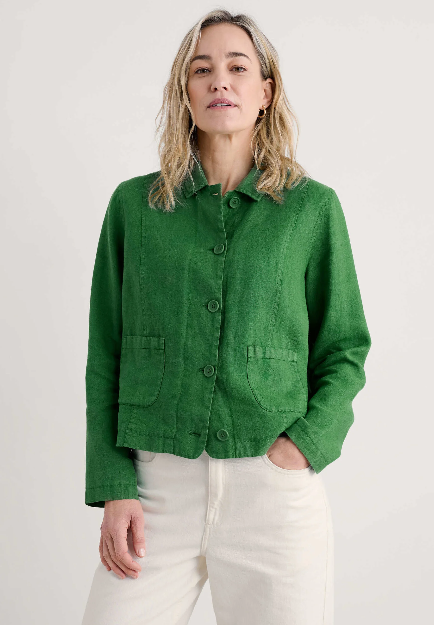 SEASALT CORNWALL Arame Leinenjacke, Farbe: Hedgerow, Leichte Jacke Grün