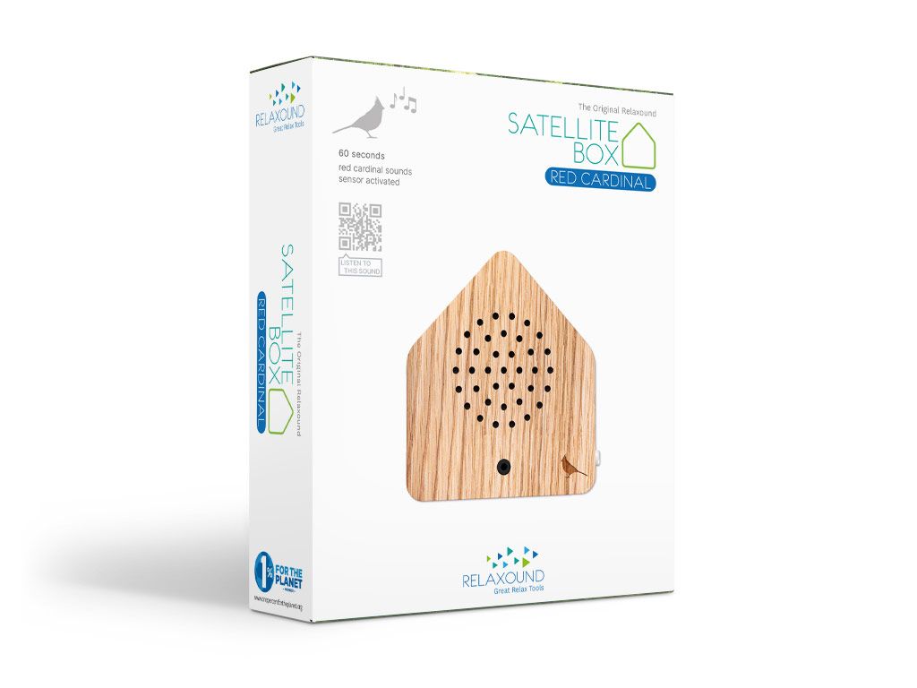 Satellitebox Red Cardinal Wood von Zwitscherbox, Klang: Rotkardinal-Gesang