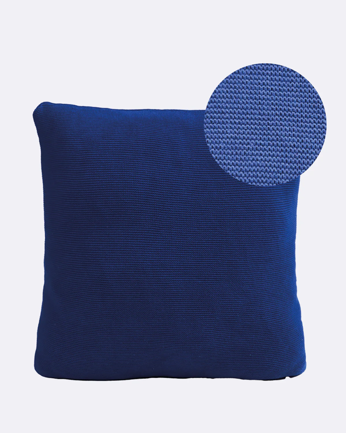 Kissen Baumwollstrick, knitted cotton pillow - royal blue, ca. 50 x 50 cm
