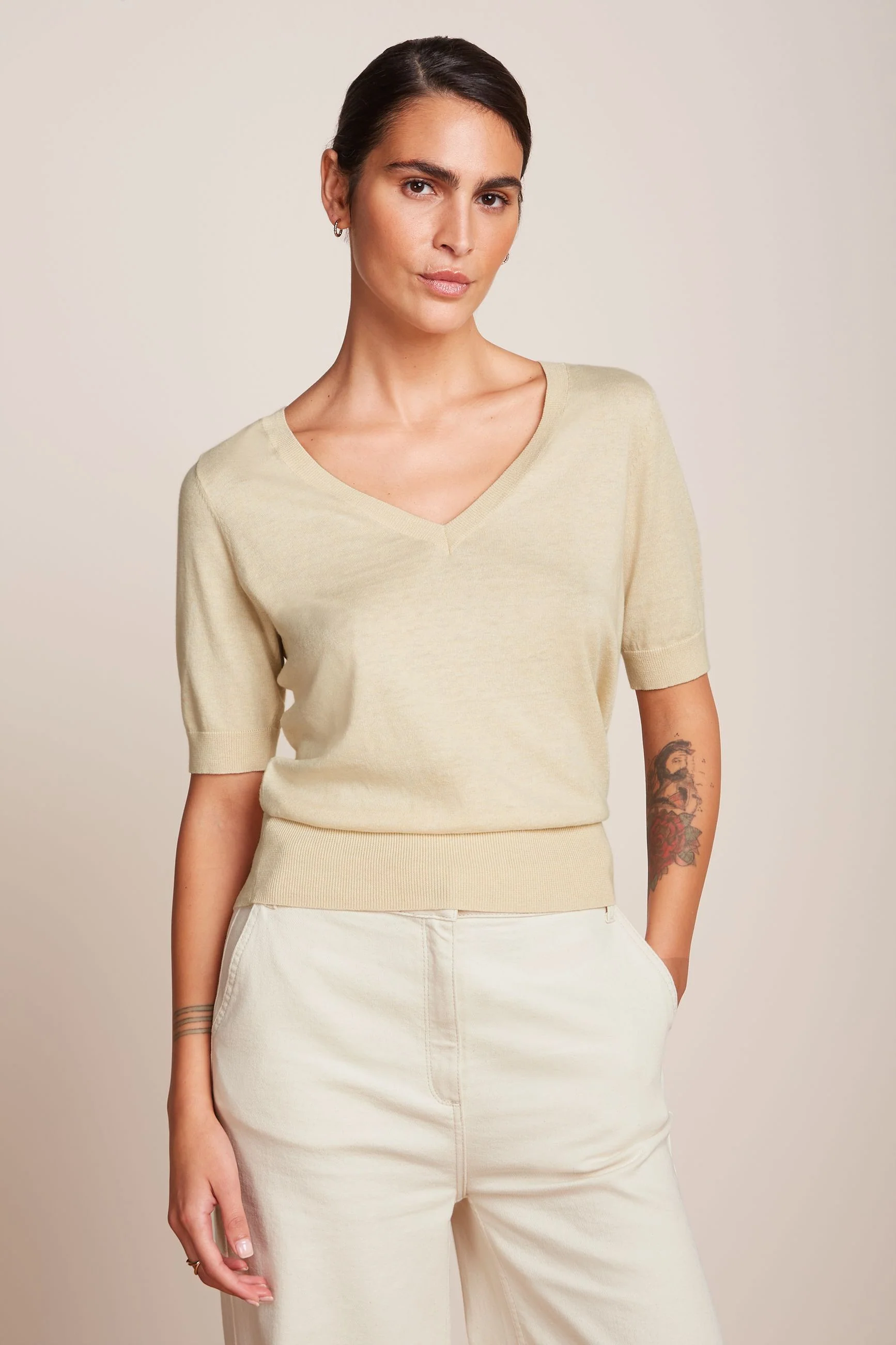 King Louie Agnes V Top Cocoon, Farbe: Cream