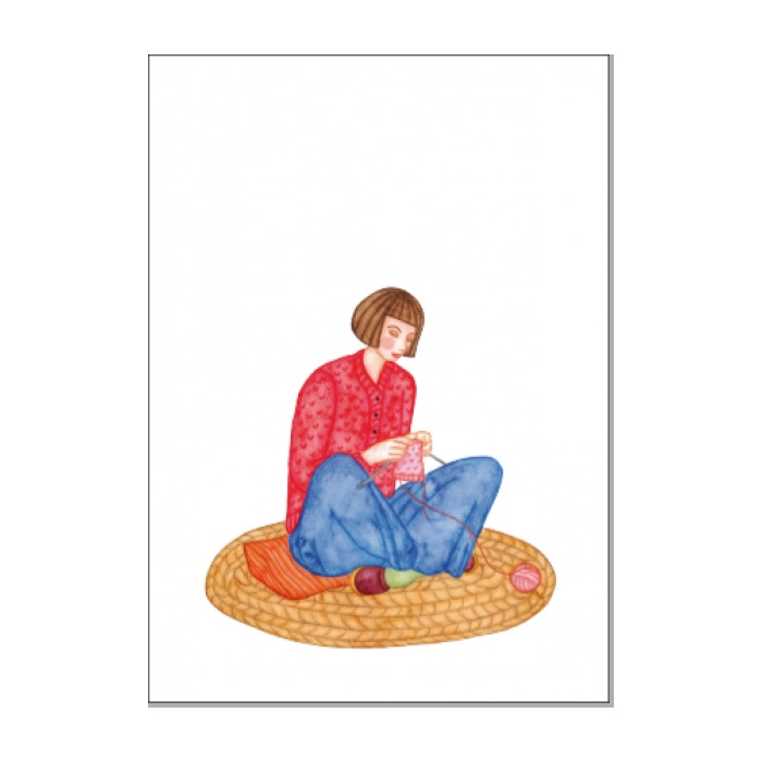 Postkarte Strickerin von ask a duck  