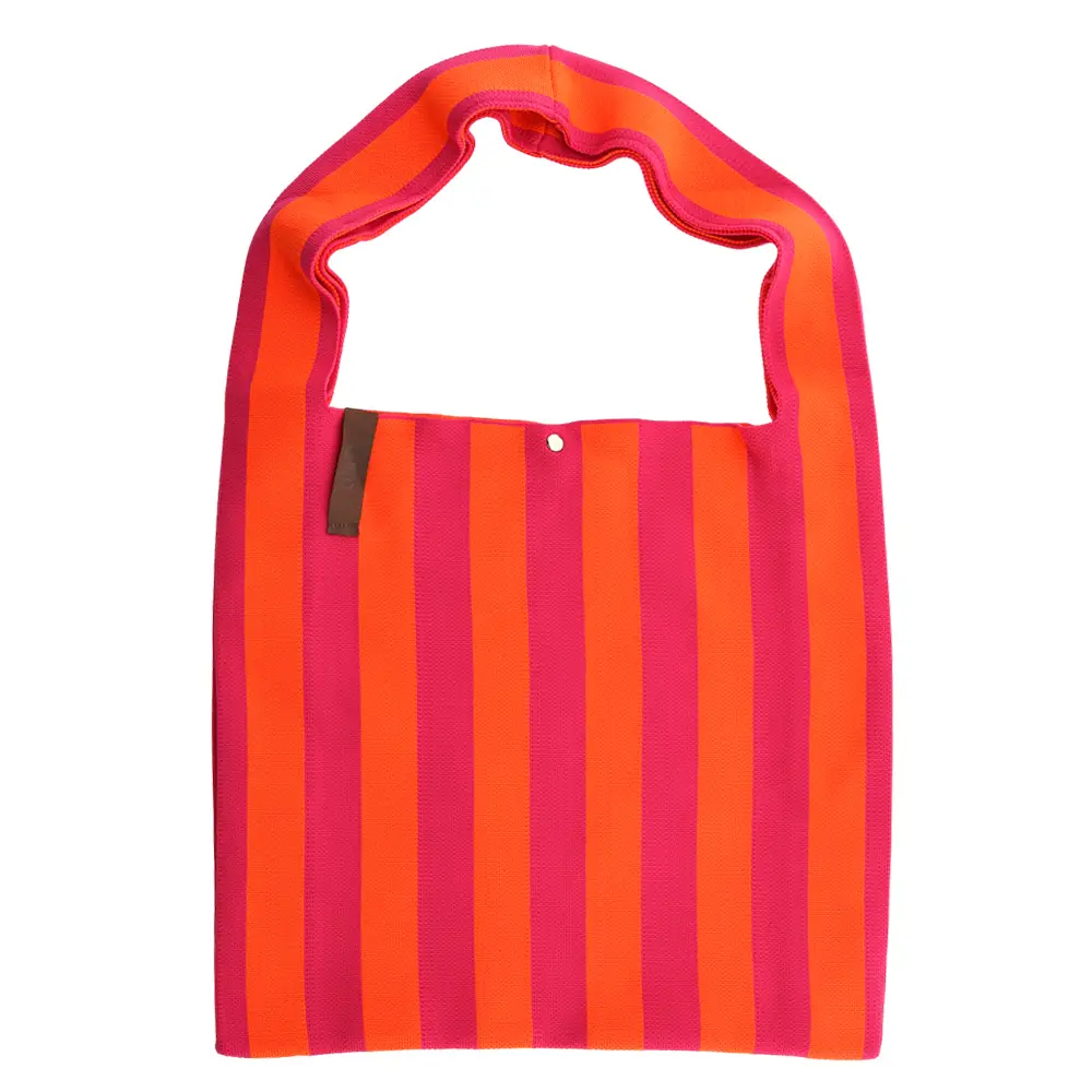 LOT83 Shopper Lois 21, Streifen Fuchsia-Orange, ca.  45 x 35 cm 