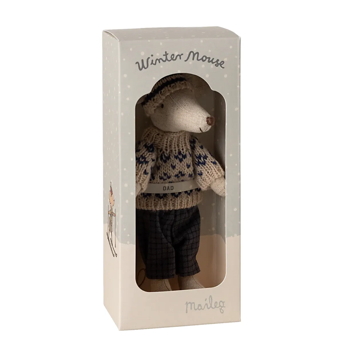 Maileg Wintermaus mit Skiset, Papa - Blau