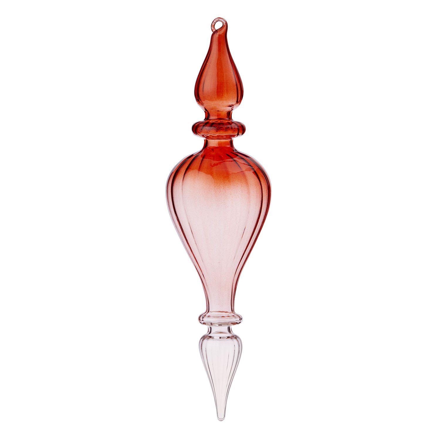 % Weihnachtsanhänger Glaszapfen Ruby, ca. 20 cm, Glass Icicle Cone Ruby von Bungalow 